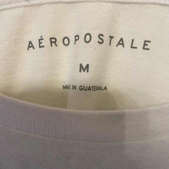 Aeropostale M short sleeve t-shirt white Organic Friends spellout casual boho - Picture 4 of 7